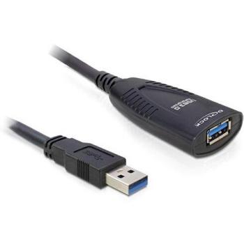 Cable USB 3.0 Activo de Extensión DeLock A/A, 5 metros, Negro