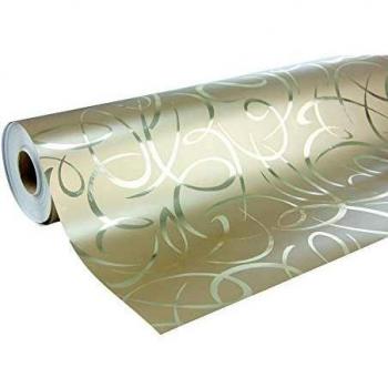 Papel de regalo Clairefontaine, diseño arabesco dorado, rollo Secare