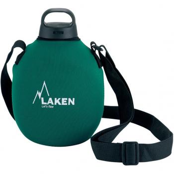 Laken Clásica con Tapón Classic, Cantimplora de Aluminio con Fonda de Neoppreno, Verde, 1 L