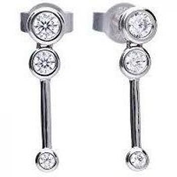 Plata Pendientes Diamond Fire
