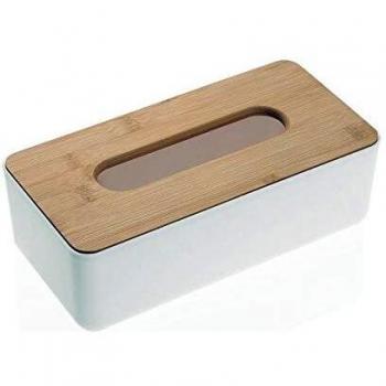 BigBuy Home S3404328 Caja para Pañuelos, Bambú