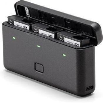 Estuche Multifuncional para Baterías DJI Osmo Action 3 - Cargador PowerBank USB-C, Negro