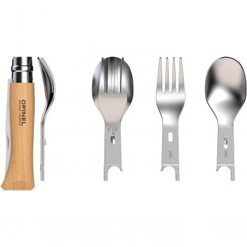 Set de Picnic Opinel con navaja Nº8 en estuche de madera y acero inoxidable