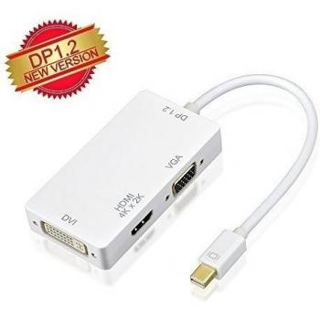 [Mini DP 1.2 Versión / 4Kx2K Full HD] VicTop® 3-en-1 Adaptador de Mini DisplayPort / Thunderbolt a HDMI / DVI / VGA para Apple Mac Macbook Pro Aire iMac Microsoft Surface Pro