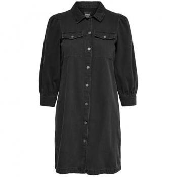 ONLY Felica Long Sleeve Denim Dress Black Regular Fit