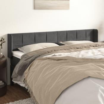 Cabecero de terciopelo gris oscuro 183x16x78/88 cm vidaXL - Gris