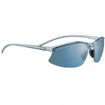 Serengeti Semi-Rimless Unisex Polarized Sunglasses - Shiny Crystal Ice Blue Winslow - One Size