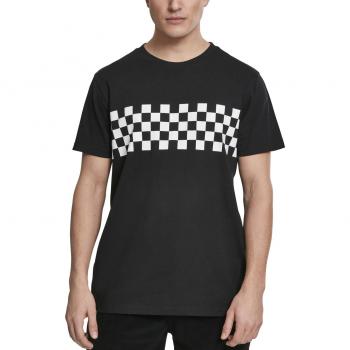 Urban Classics Men's Black Check Panel T-Shirt