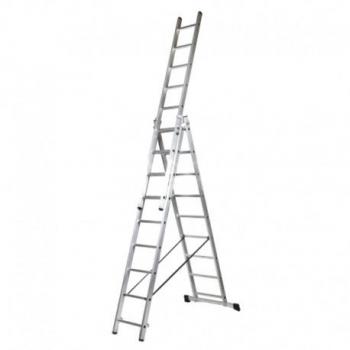 Escalera de Aluminio Transformable 3 Tramos con 9 Peldaños