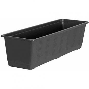 Jardinière de Balcón Estándar 60 cm, Plástico Antracita, Resistente UV y de Fácil Mantenimiento