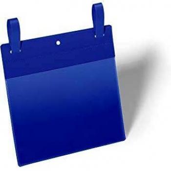 Bolsas de identificación Durable A5 horizontal con lengüetas, 50 unidades, color azul