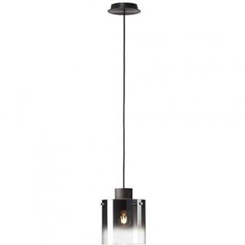 Lámpara colgante Beth con pantalla de vidrio ahumado, 1 luz, regulable en altura, E27