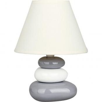 Lámpara de Mesa Cerámica Blanca y Gris Salem E14 1x40W Rabalux