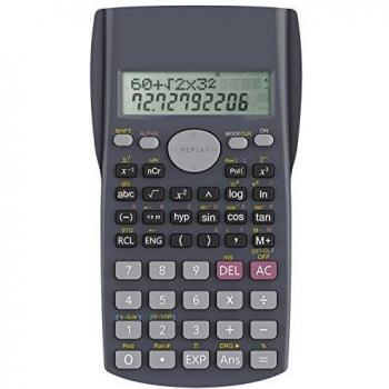 Helect Calculadora Científica de Ingeniería de 2 Líneas, Adecuada Compatible Escuelas y Negocios, Negro