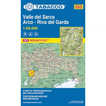 Mapa Turístico Excursionista Valle del Sarca - Arco - Riva del Garda 1:25,000 Tabacco #55