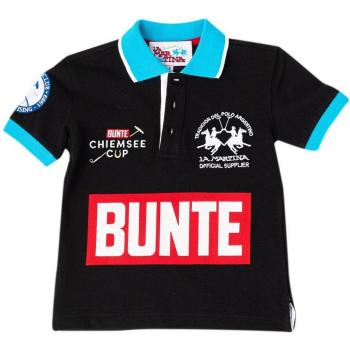 Polo niño manga corta con cuello de solapa a contraste 2KP049 - Negro - Talla 4 años