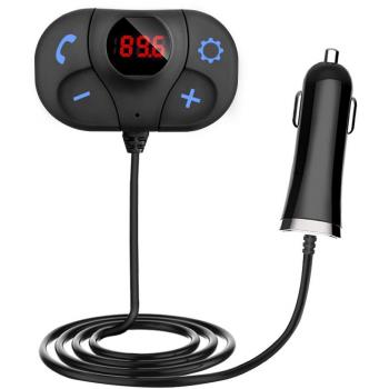 Transmisor de Bluetooth FM,FOGEEK HIFI adaptador de radio,[Base Magnética y Adhesivo 3M][Cargador de coche][Llamadas manos libres] Ranura para tarjetas TF, Puerto USB Flash Drive para iPhone,Samsung …