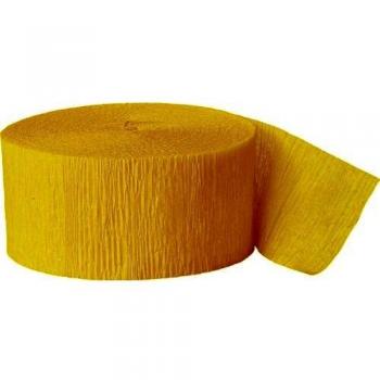 Unique Party- Serpentina de papel crepé para fiestas, Color amarillo intenso, 24 cm