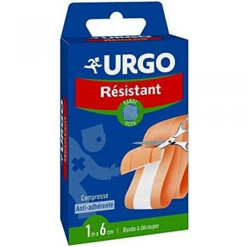 Urgo – Cinta de corte resistente, cinta de tela, compresa antiadherente, 1 m x 6 cm