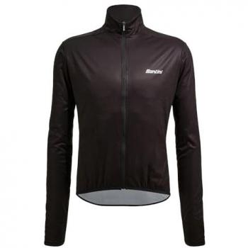 Chaqueta impermeable cortavientos Santini Nebula para hombre en color negro, talla L, corte clásico