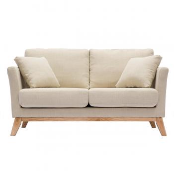 Sofá nórdico 2 plazas desenfundable tejido beige Oslo