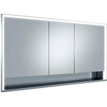 Armario Espejo Keuco Royal Lumos 140x73,5 cm con Iluminación LED, 3 Puertas, Wandeinbau, Anodizado Plateado
