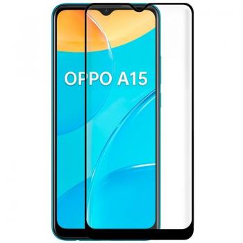 Protector de Pantalla Cristal Templado FULL 3D Negro para Oppo A15 / A15s
