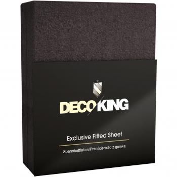 decoking 64139 Sábana bajera ajustable, de algodón rizado, algodón, negro, 80 x 200 - 90 x 200 cm