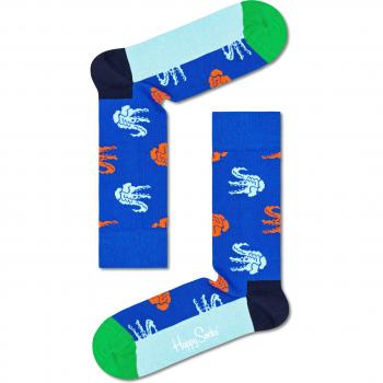 Happy Socks Crocodile Design Crew Socks - Orange, Light Blue, Navy, Green - Size: 41-46