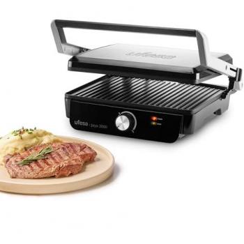 Parrilla Eléctrica Ufesa Jaya 2000, Panini Press Grill 2000W, Placas Antiadherentes 29 x 23.2cm, Apertura 180º, Asa Tacto Frío