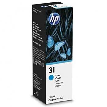 HP 31 Cian, Botella de Tinta Original de 70ml, Compatible con Impresoras HP Smart Tank Series 400, 500, 600