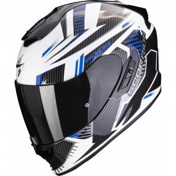 Scorpion EXO-1400 Evo Air Shell Casco Integral Blanco Azul (XL)