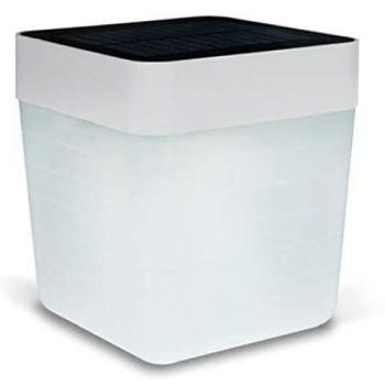 Lámpara de Mesa Solar LED IP44 Gris/Plata con 4 Horas de Autonomía - Lutec Cube