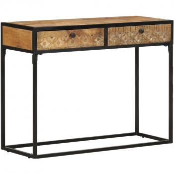 Mesa Consola de Madera Maciza de Mango 100x35x75 cm para Entrada y Decoración del Hogar