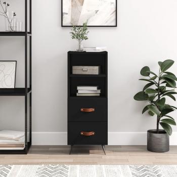 Armario negro de madera multicapa 34,5x34x90 cm