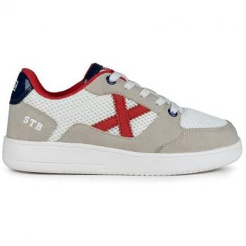 Zapatillas Deportivas Munich Legit Infantil Blanco Gris Rojo - Talla 38