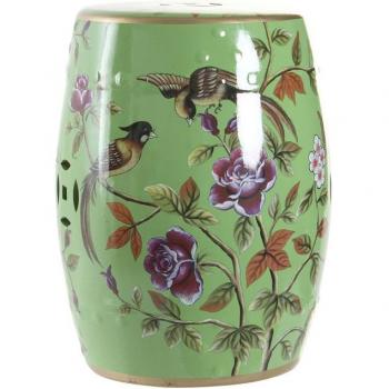 Mesa auxiliar decorativa de porcelana con diseño de pájaros, estilo elegante y colorido