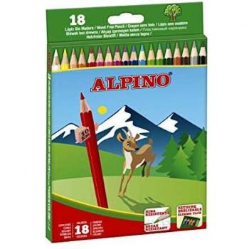 Alpino Lápices de Colores 18 Unidades | Lápices de Colores para Niños | Dibuja y Colorea con Colores Vivos y Brillantes | Material Escolar | Estuche Lápices de Colores