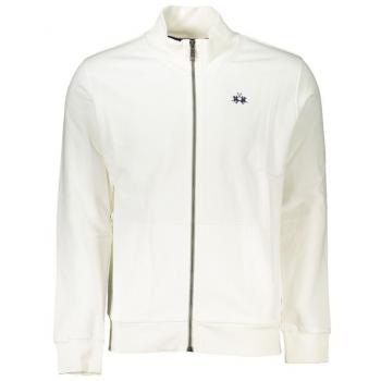 La Martina Elegant White Fleece Sweatshirt - Regular Fit - XL