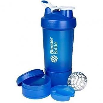 BlenderBottle ProStak - Botella de agua y mezcladora, color azul