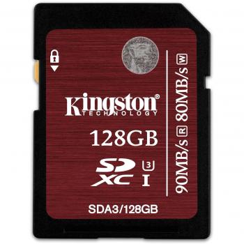 Kingston SDA3/128GB Tarjeta de Memoria, 128 Gb, Negro