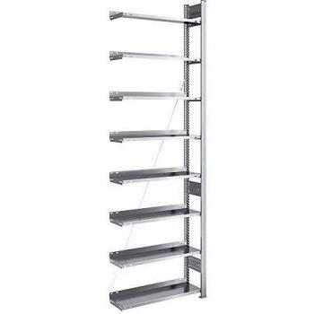 Estante de Oficina Steckregal H2700xB750xT300mm con 8 Estantes de Acero Zincado, Unilateral