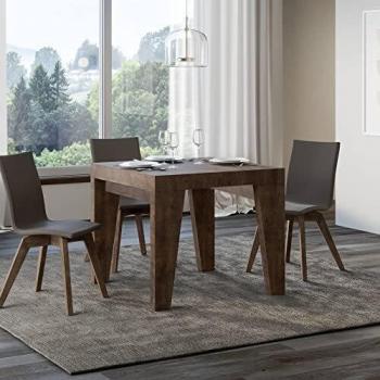 Mesa extensible Naxy 90x90/246 cm Nogal