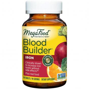 MegaFood Iron and Energy Blood Builder with Vitamins C, B12, and Folic Acid - 90 Tablets