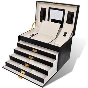 Caja de joyería Caja de joyas 4 cajones con espejo
