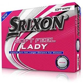 Srixon Soft Feel Lady White - Docena de bolas de Golf - Bolas de Golf de Distancia y Baja Compresión para Mujeres - Regalos y Accesorios de Golf para Mujeres