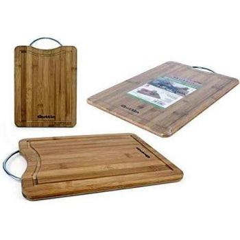Quttin Tabla Cortar Bambu/Met. 50X35X1.5Cm, Silicone, Multicolor