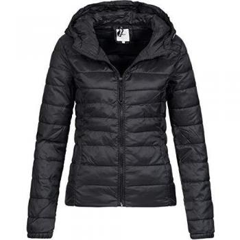 ONLY ONLTAHOE Women's Jacket in Black, Winter Jacket, Female, Size: M, Black Hooded Nylon Jacket with Pockets