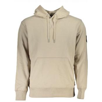 Beige Cotton Logo Applique Hooded Sweatshirt - XXL