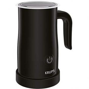 Krups XL1008 - Espumador de leche eléctrico, panel de control one-touch, tapa extraíble, base giratoria de 360 grados, negro